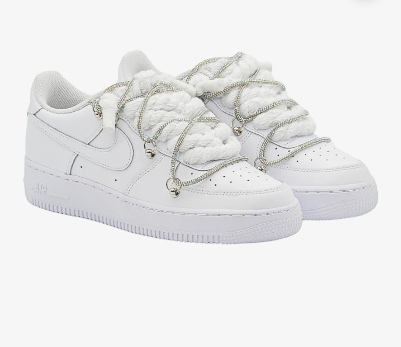 Air force 1 white Rope laces swarovski off-white - Snea.kersale