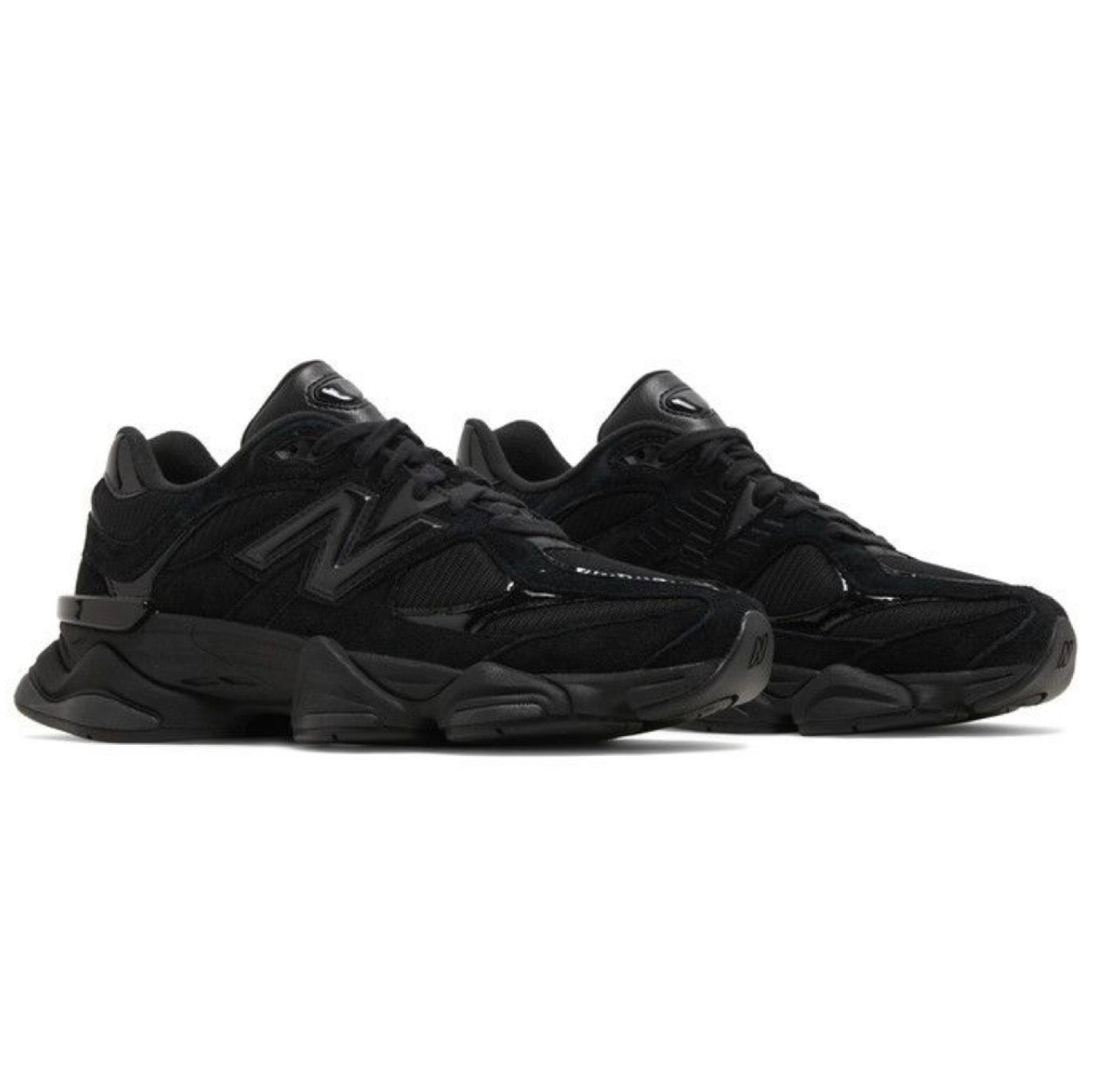 New Balance 9060 Triple Black Suede Patent U9060ZBO - Snea.kersale