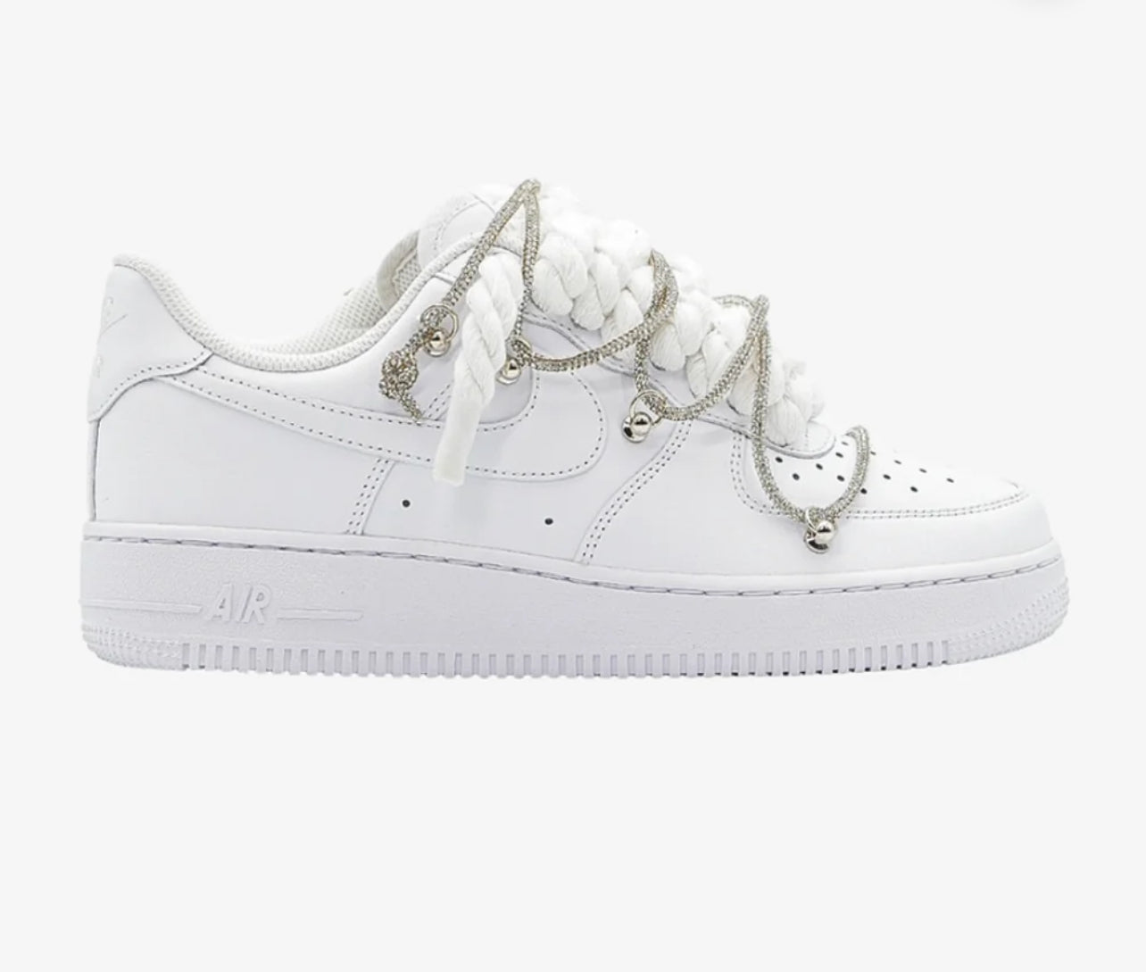 Air force 1 white Rope laces swarovski off-white - Snea.kersale
