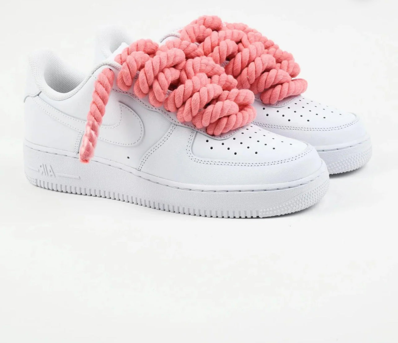 Air Force 1 white Rope Laces Coral - Snea.kersale