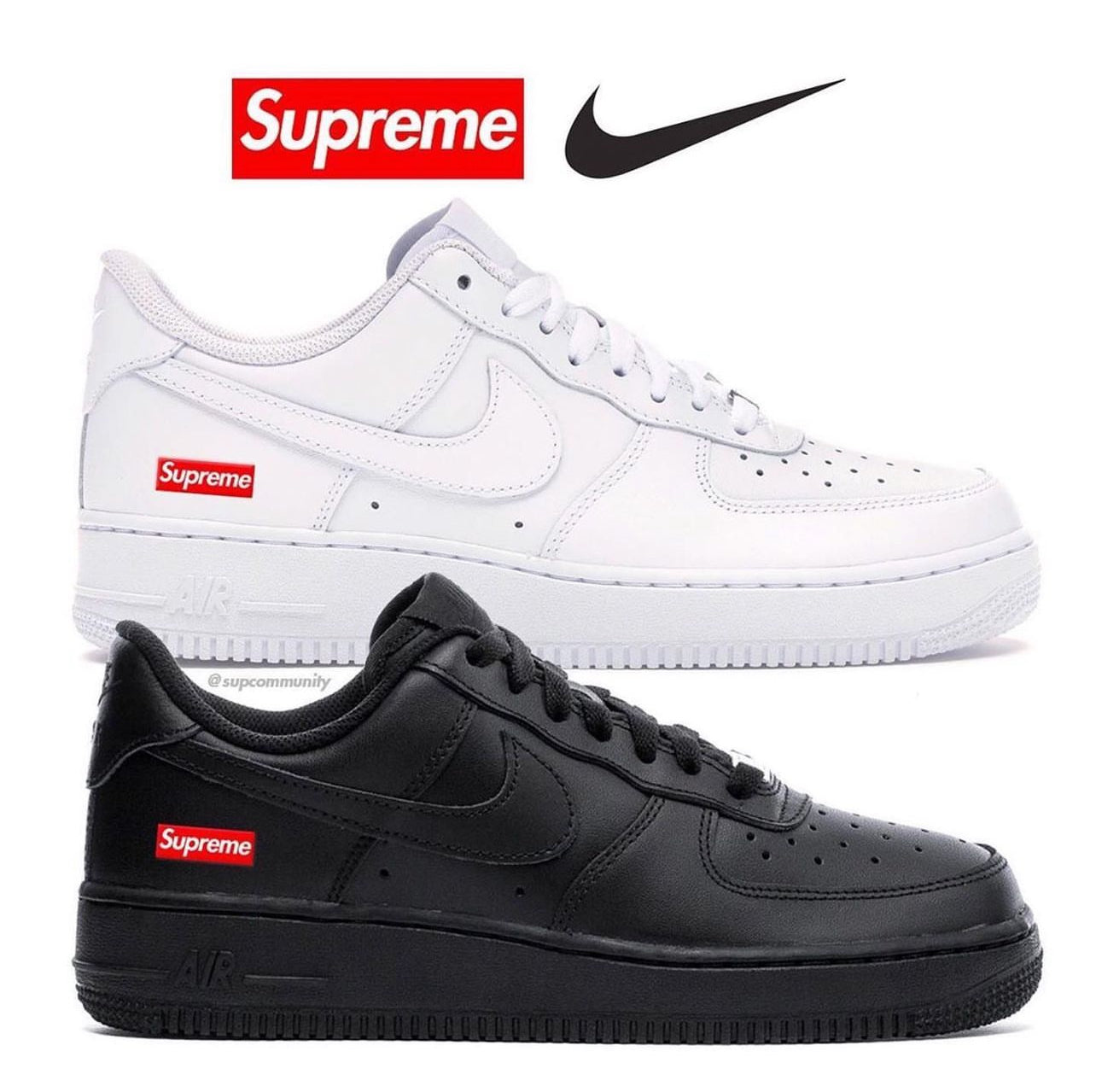 Air Force 1 black Supreme - Snea.kersale