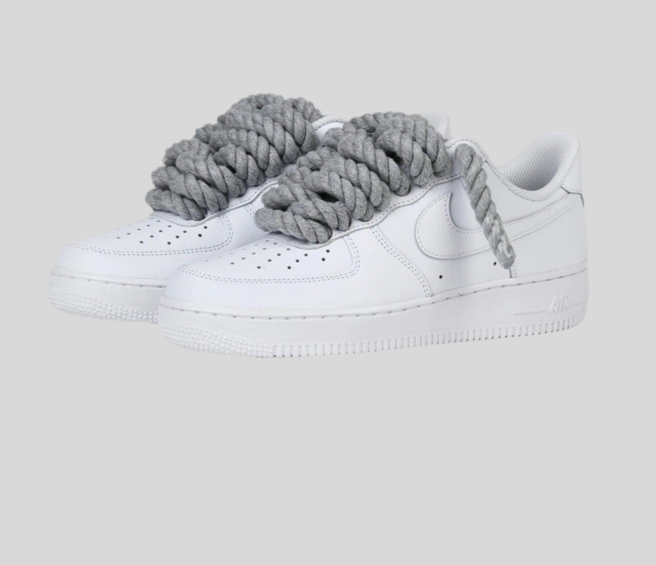 Air force 1 white Rope laces Grey - Snea.kersale