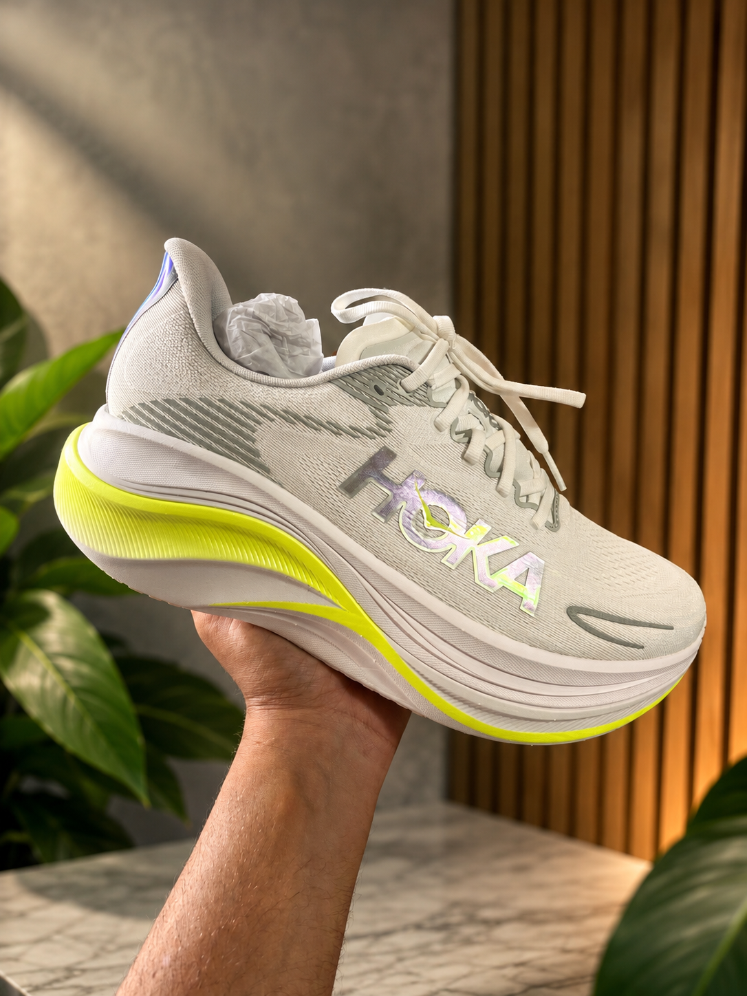 Hoka Skyward X2 White/Neon W