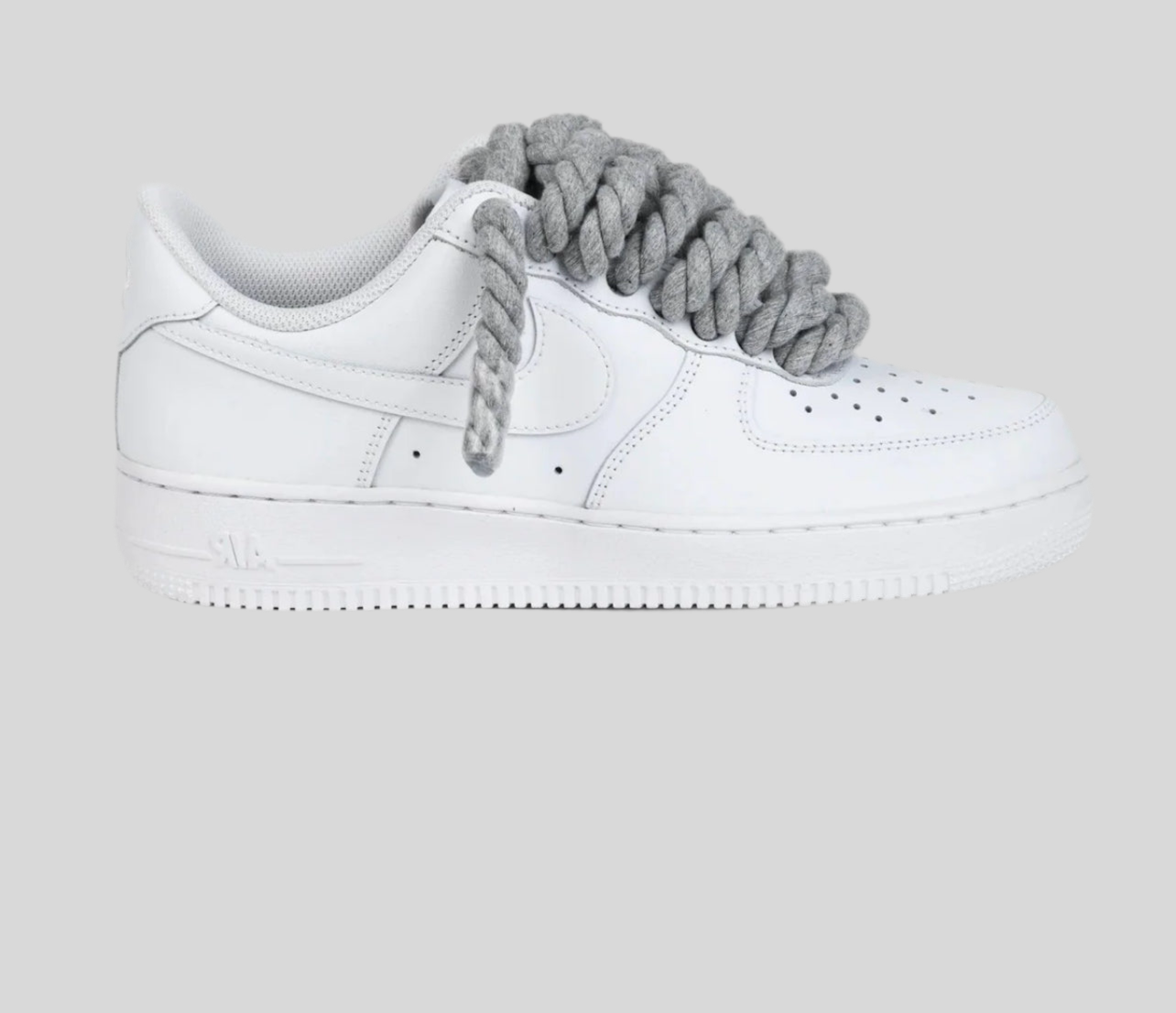 Air force 1 white Rope laces Grey - Snea.kersale