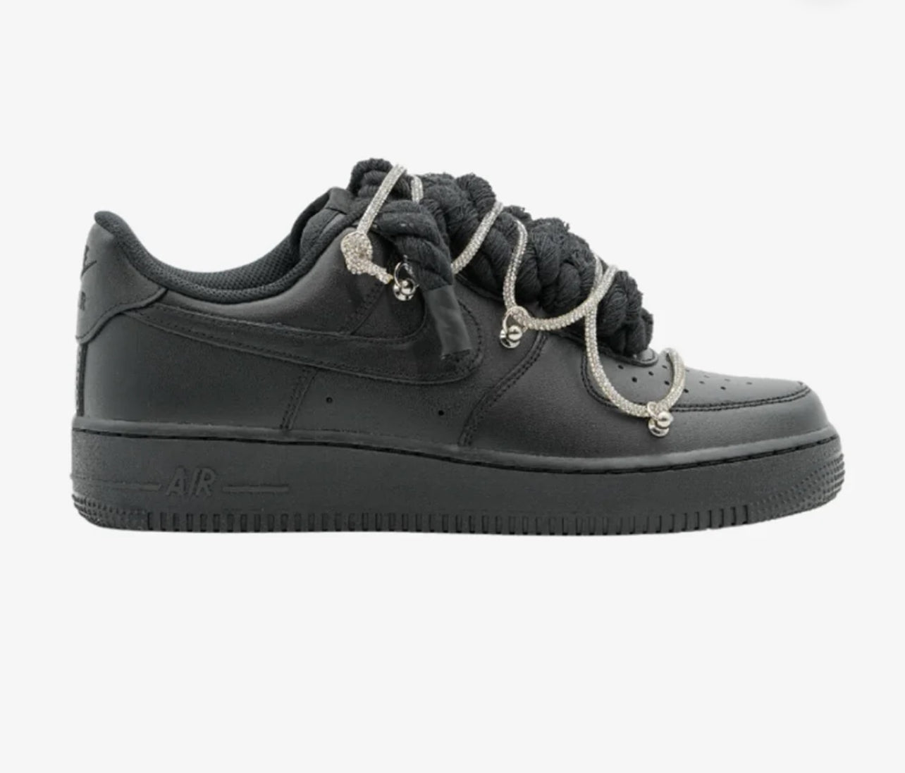 Air force 1 Black Rope Laces swarovski off-white - Snea.kersale