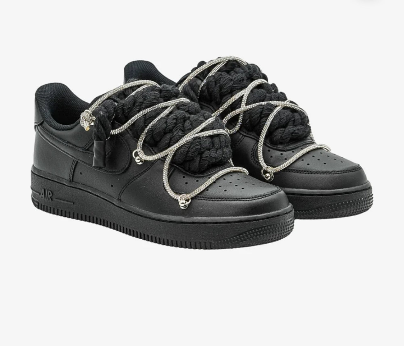 Air force 1 Black Rope Laces swarovski off-white - Snea.kersale