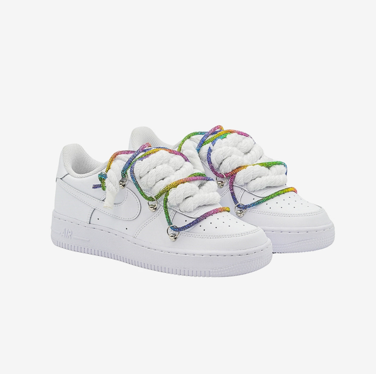 Air force 1 white Rope laces Swarovski color off-white - Snea.kersale