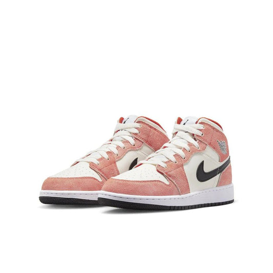 Nike Air Jordan 1 Mid Orange Suede (GS) - Snea.kersale