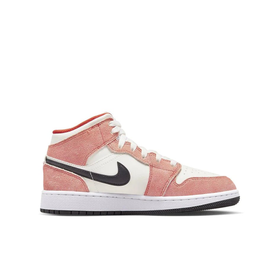 Nike Air Jordan 1 Mid Orange Suede (GS) - Snea.kersale