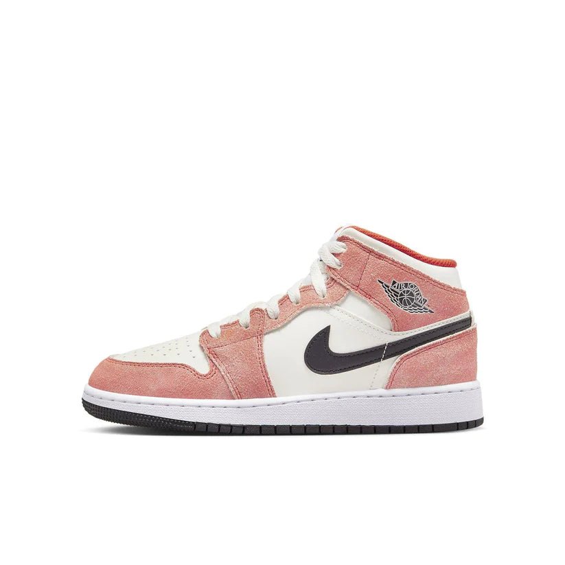 Nike Air Jordan 1 Mid Orange Suede (GS) - Snea.kersale