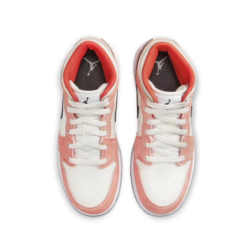 Nike Air Jordan 1 Mid Orange Suede (GS) - Snea.kersale